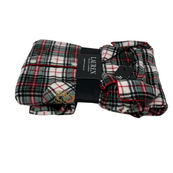 NWT Lauren Ralph Lauren Cozy Christmas Plaid Pajama Set XL Holiday Sleepwear - Picture 7 of 8